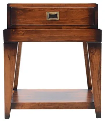 Produktbild von Casa Padrino Luxus Vintage Stil Beistelltisch Braun / Messing 54 x 54 x H. 64,5 cm - Quadratischer Nachttisch mit Schublade - Wohnzimmer Möbel - Schlafzimmer Möbel - Luxus Vintage Stil Möbel