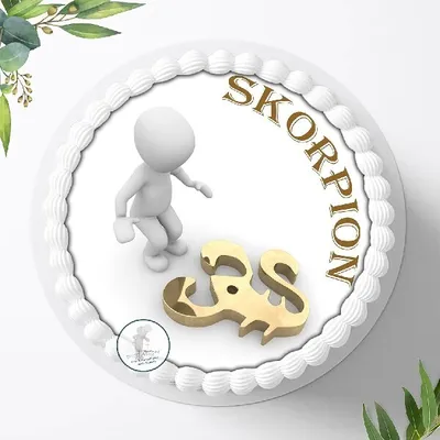Produktbild von Für die Geburtstags Torte ein Tortenaufleger, Zuckerbild mit dem Motiv: Skopion Essbares Foto für Torten, Fondant, Ø 20cm, 3622