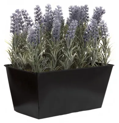 Obrázek produktu pro GreenBrokers A1214, květináč s umělým levandulem, 30 cm, černý