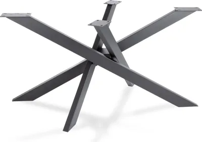 Immagine prodotto di Telaio da tavolo Natural Goods Berlin MIKADO, robuste gambe da tavolo in metallo, come gamba da tavolo o telaio per progetti fai da te, gambe da tavolo dal look industriale, nero, 71 x 78 x 140 cm