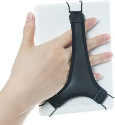 Productafbeelding van E-reader Handbandhouder - Vingergreep Kindle Accessoire - Comfortabel Lezen - Verhoogde Grip Stabiliteit - 6 inch - Zwart