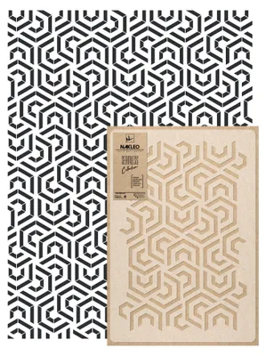 Obrázek produktu pro Šablona pro malování zdí, velký formát, 59x95 cm, opakovaně použitelná plastová šablona pro geometrické vzory