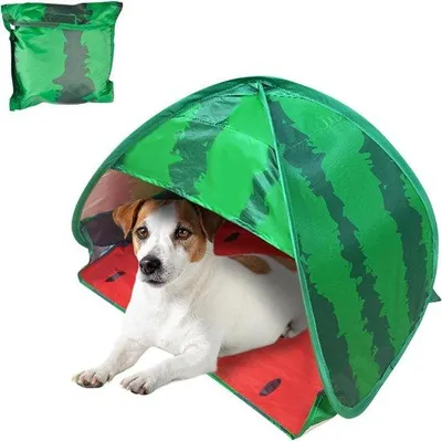 Produktbild von Famanu Hundezelt Sonnenschutz - Wassermelon, Tragbare automatische Pop-up Zelt, L