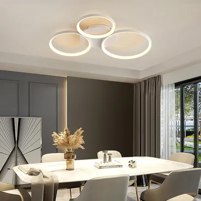 Produktbild von RRBEST LED Deckenlampe Schlafzimmer, 72CM Dimmbar Wohnzimmer Deckenleuchte mit Fernbedienung, Modern 3-Ringe Design Deckenbeleuchtung mit Memory Funkt