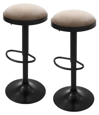 Produktbild von ML-Design Barhocker 2er Set, Barstuhl höhenverstellbar, drehbar, Kunstleder, Küchenhocker, Drehstuhl, Thekenstuhl mit Fußstütze, Tresenhocker, Braun