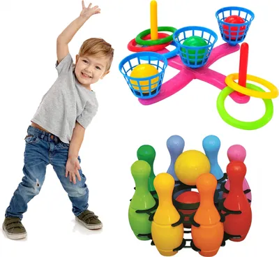 Produktbild von Spielzeugset für Kinder: Serso Mix und Kegelspiel im Korb