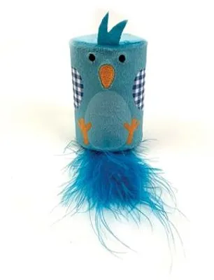 Produktbild von Happy Pet Tabby Patch Vogelrassel und Roller blau