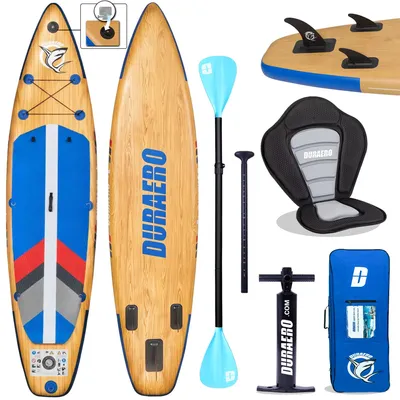 Produktbild von DURAERO Stand up Paddling Board Aufblasbare sup board aufblasbar, 330x76x15cm, Mit Cam Halterung, Komplettes Zubehör, SUP Board Set in Holzoptik