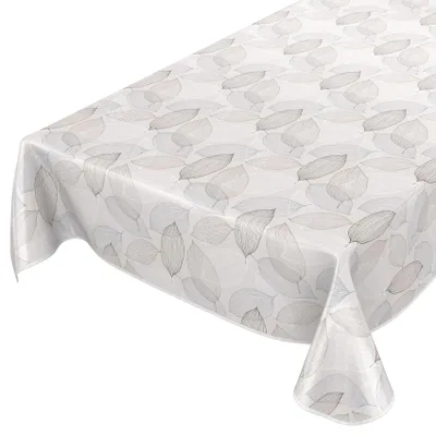 Tischdecke Wachstuch Blumen Beige Robust Wasserabweisend Breite 140 cm Länge 220 cm, Hauptbild