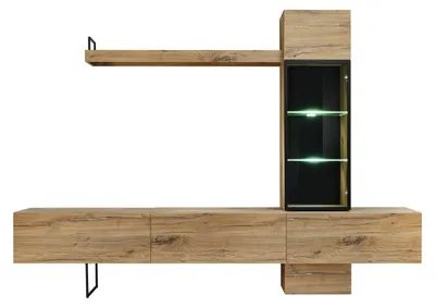 Immagine prodotto di Parete attrezzata di design per il soggiorno set scaffale a muro basso porta TV nuovi mobili