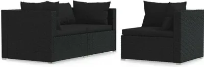 Zdjęcie produktu dla VidaXL 317527, Czarny, Rotang, Plastik, Dorośli i dzieci, 6 cm, 63 cm, 63 cm