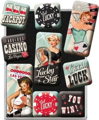 Produktbild von Nostalgic-Art - 9tlg. Magnetset - Pin Up - Get Lucky