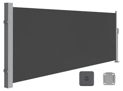 Zdjęcie produktu dla Markiza zewnętrzna – ochrona przed słońcem – osłona przed wzrokiem – stal/poliester – ochrona przed promieniowaniem UV – 140 x 300 cm