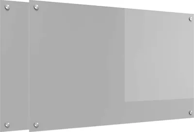 Image de vidaXL Dos de cuisine 2 pcs gris clair 100 x 60 cm Verre trempé