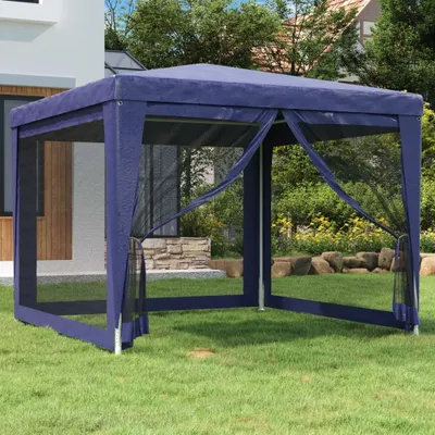 Produktbild von Maison Exclusive - Partyzelt mit 4 Mesh-Seitenwänden Blau 3x3 m HDPE