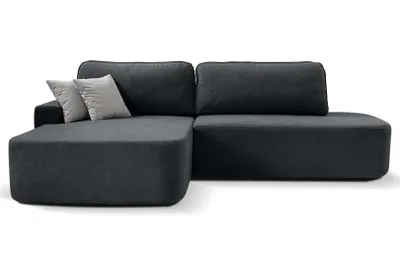 Produktbild von Ecksofa GAVI L-Form 270 cm – mit Schlaffunktion & Bettkasten, Dunkelgrau, Eckseite links