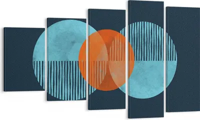 Produktbild von Bild auf Leinwand - Leinwandbild - 5 Teile - Abstraktion Räder Gürtel - 100x60cm - Wand Bild - Wanddeko - Wandbilder - Leinwanddruck - Bilder - Wanddekoration - Leinwand bilder - EG100x60-4670