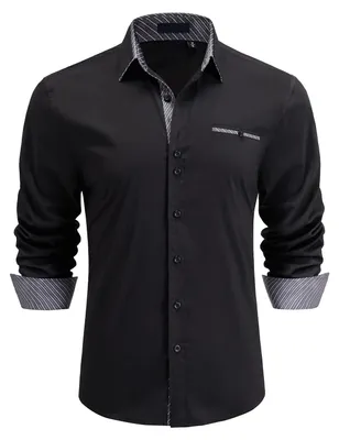 Imagen del producto de Camisa de manga larga, corte clásico, para uso formal, color /gris, talla XXL