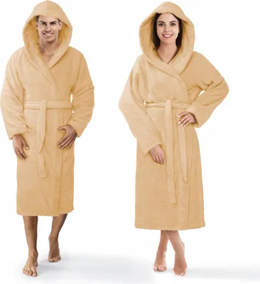 Produktbild von Premium Bademantel lang | für Damen und Herren | 100% Baumwolle aufgesetzte Taschen XXL