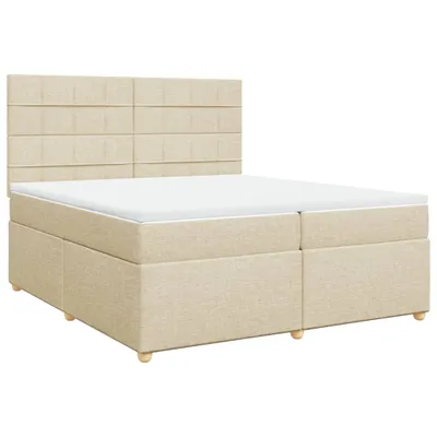 Produktbild von vidaXL Boxspringbett mit Matratze Creme 200x200 cm Stoff