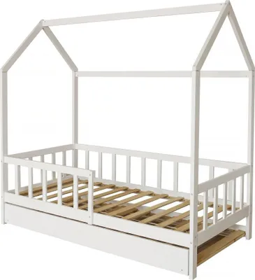 Produktbild von Kinderhausbett mit Schublade "Paloma" - 90 x 190 cm - Weiß