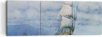 Produktbild von Bild auf Leinwand - Leinwandbild - Meer Segelschiff - 120x40cm - Wand Bild - Wanddeko - Wandbilder - Leinwanddruck - Bilder - Kunstdruck - Wanddekoration - Leinwand bilder - Wandkunst - CA120x40-3782