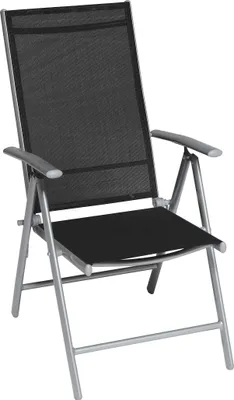 Produktbild von Merxx Gartenmöbel Set Amalfi 3tlg., 2 Klappsessel, Balkonausziehtisch 65 (130) x 65 cm, schwarz - Aluminium/Textil