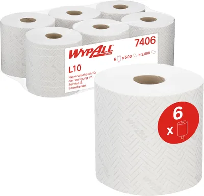 Obrázok produktu pre WYPALL utierka na utieranie L10 RollControl 7406 183x38cm ws 6 ks / balenie.