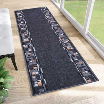 Produktbild von Tapiso Läufer Anti Rutsch Modern Blau Dunkelblau Wohnzimmer 100 x 220
