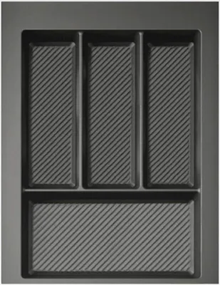 Produktbild von Besteckkasten für Schubladen 40 cm graphit matt 35x49cm – zuschneidbarer (B: 35-29cm) (T: 49-42cm)