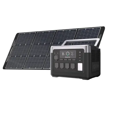Produktbild von OUKITEL P1000E Plus Powerstation 1800W / 1024Wh + 100W Solarpanel – tragbarer Solargenerator, LiFePO4, Schnellladung, App-Steuerung