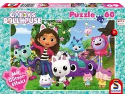 Immagine prodotto di Schmidt Spiele Gabbyss Dollhouse Fröhliche Freunde, Puzzle, Kinderpuzzle, Glitzerpuzzle, 60 Teile, 56474