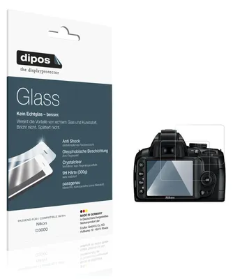 Obrázok produktu pre 2 ochranné fólie pre fotoaparát Nikon D3000 - antishoková fólia 9H, značka dipos, vyrobená z plastického skla