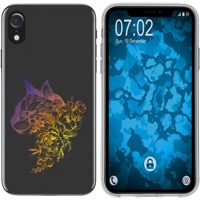 Produktbild von PhoneNatic Case kompatibel mit Apple iPhone Xr Silikon-Hülle Floral Katze M2-3