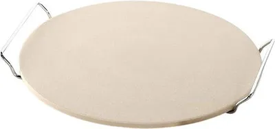 Produktbild von BBQBuddies Pizzastein rund 35 cm – Keramik Grillstein für BBQ, Ofen & Kamado – knuspriger Boden wie aus dem Steinofen