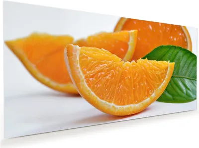 Produktbild von Glasbild 100x50cm in XXL für Wohnzimmer, Schlafzimmer Motiv Orangenscheiben