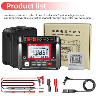 Produktbild von KM511 Isolationsmessgerät Megohmmeter - Digitalmultimeter - Messbereich 1MΩ–200GΩ - AC/DC Spannung prüfen - LCD Display