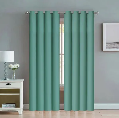 Produktbild von Verdunkelung Vorhang mit ÖSEN Gardine Blickdicht 145x250cm Türkisblau