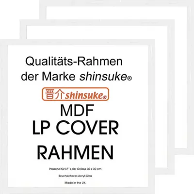 Produktbild von LP Plattencover Rahmen Wechselrahmen 3er-Set MDF weiss innen 31,5x31,5 cm