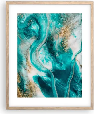 Produktbild von Gerahmtes Poster - Rahmen in heller Eiche - Wasser Meer Ozean - 40x50 cm - Wand Bild - Wanddeko - Wandbilder - Kunstposter - Wandposter - Bilderrahmen - Bilder - Kunstdruck - P2NPA40x50-5108