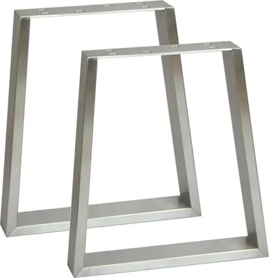 Immagine prodotto di Natural Goods Berlin, guide per mobili TRAPEZ 40 cm, guide per tavoli, gambe per tavoli, strutture per tavoli, tavoli da pranzo, panche, tavolini, 30 cm x 42 cm, acciaio inox, 2 pezzi
