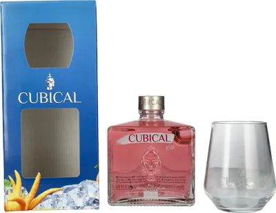 Image de Cubical KISS Special Distilled Gin 37,5% Vol. 0,7l en boîte cadeau avec Verre