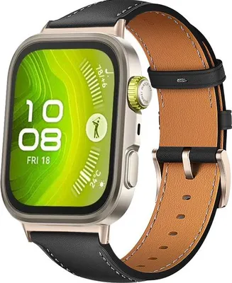 Produktbild von Strap-it Lederband mit Schnallenverschluss - passend für Huawei Watch Fit 3 / Watch Fit 4 / Watch Fit 4 Pro (schwarz)