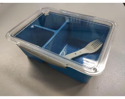 Immagine prodotto di Contenitore per il pranzo in plastica con forchetta 20x15x7cm