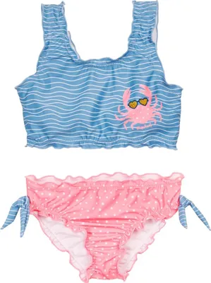 Produktbild von Playshoes Baby Kinder Bikini Krabbe Streifen Punkte UV Schutz Hellblau Rosa, Größe:122/128