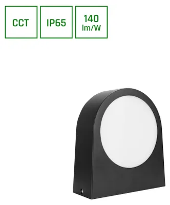Productafbeelding van VERSA LED Wandlamp 15W, dimbare kleurtemperatuur (CCT), buitenlamp, IP65, zwart