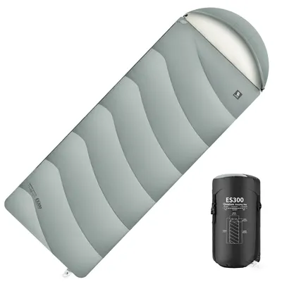 Immagine prodotto di Qunature Sacco a pelo per esterni Sacco a pelo in piuma d'inverno caldo e freddo Camping Home 220*80cm, grigio pietra