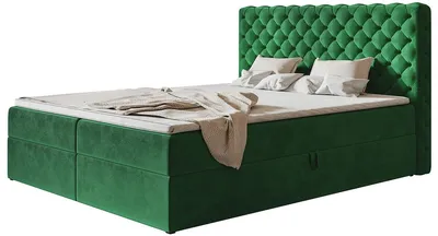Produktbild von Boxspringbett Miami  120x200 mit Stauraum und Bonell-Matratze, Grün