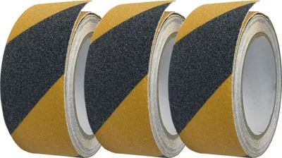 Produktbild von Klebeband Antirutschband Gripband 50mmx5m Antirutschstreifen schwarz-gelb 3 St.