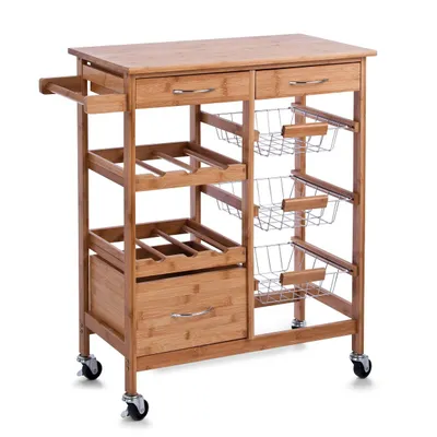 Produktbild von Zeller Küchenrollwagen m. Holztop, Holz